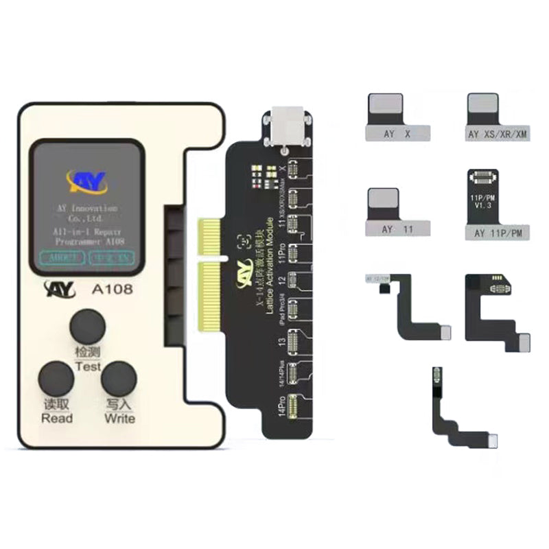 AY A108 Multi-function Repair Programmer Face ID Lattice Repair Module with 7 Flex Cable for iPhone X-12 Series AY A108 Multi-function Repair Programmer Face ID Lattice Repair Module with 7 Flex Cable for iPhone X-12 Series